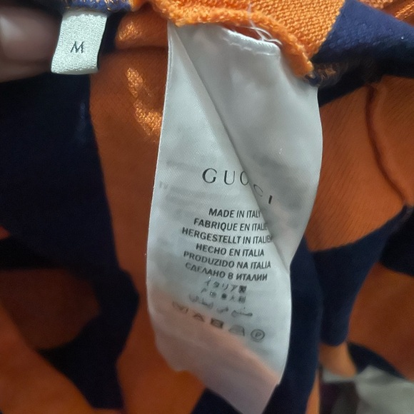 Gucci Orange and Navy Striped Polo Shirt - Picture 6 of 6